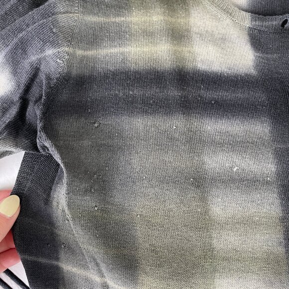 Prada Button Front Stripe Cardigan Black Gray 44 - Picture 6 of 8